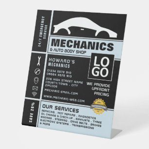 Werbung für Autos, Auto-Mechanik und Reparaturen Sockelschild