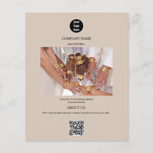 Werbung für Beige-Firmenlogos Flyer (Vorne)