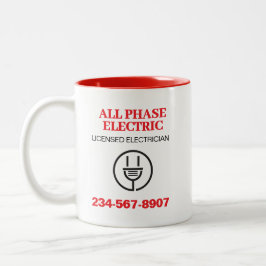 Werbung für berufliche Elektrogeräte Zweifarbige Tasse