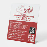 Werbung für Classic Rot, Auto Mechanik und Reparat