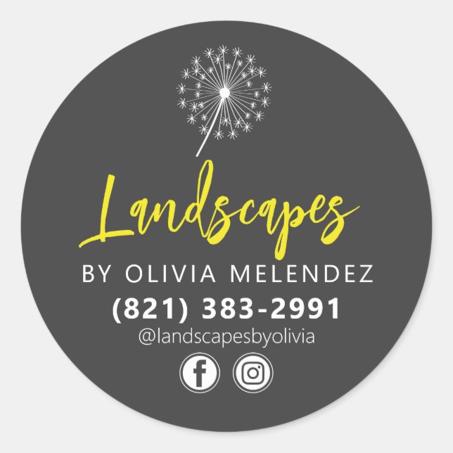 Werbung für Dandelion-Logos für Pflegedienste Runder Aufkleber (Vorderseite)