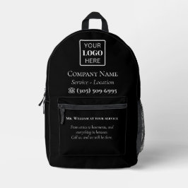 Werbung für das Black Company-Logo des Mitarbeiter Bedruckter Rucksack