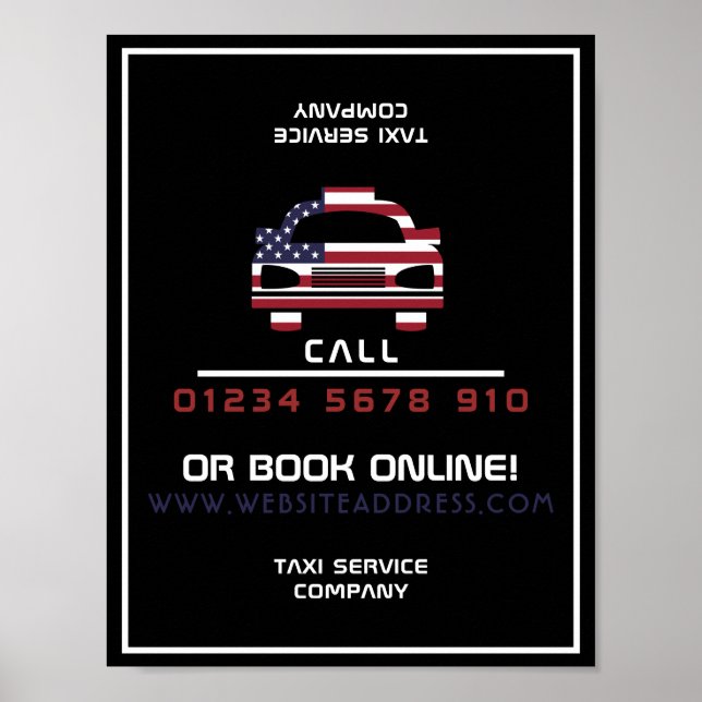 Werbung für das Cab-Logo "American Flag Taxi" Poster (Vorne)