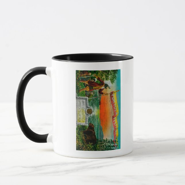 Werbung für das Portola Festival (Forscher) Tasse (Links)