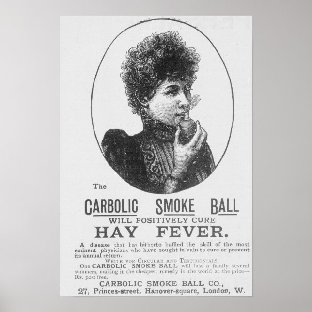 Werbung für den Carbolischen Rauchball Poster (Vorne)
