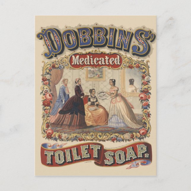 Werbung für die medikierte Toilettenseife von Dobb Postkarte (Vorderseite)