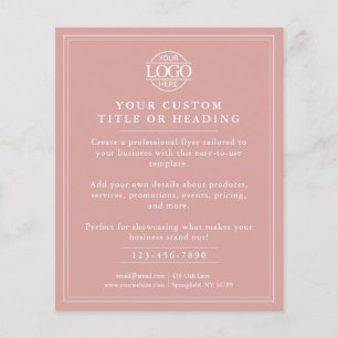 Werbung für einfache Dusty-Rose-Firmenlogos Flyer