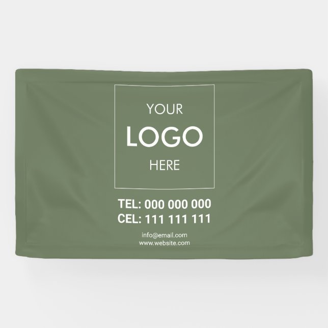 Werbung für Firmenlogo - Grün Banner (Horizontal)