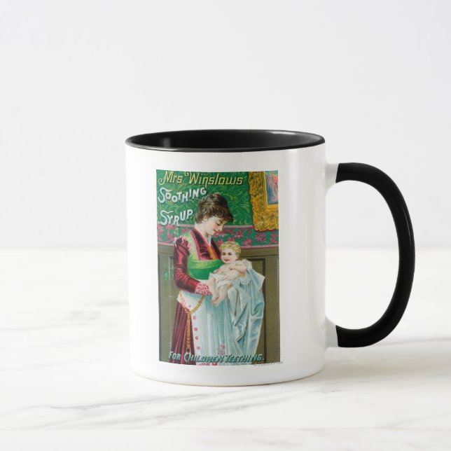 Werbung für Frau Winslows Beruhigungssirup Tasse (Rechts)
