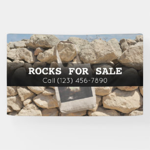 Werbung für große Felsen für den Verkauf von Lands Banner