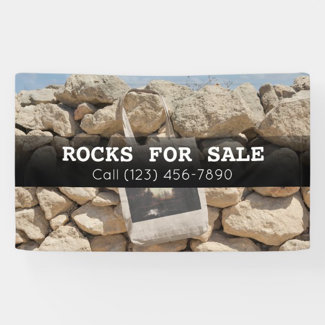 Werbung für große Felsen für den Verkauf von Lands Banner (Horizontal)
