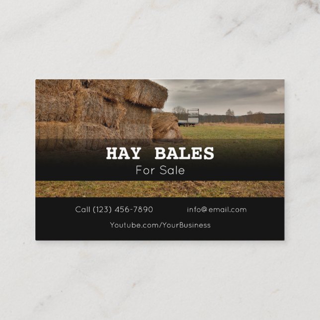 Werbung für Hay Bales für Visitenkarten von Handel Visitenkarte (Rückseite)