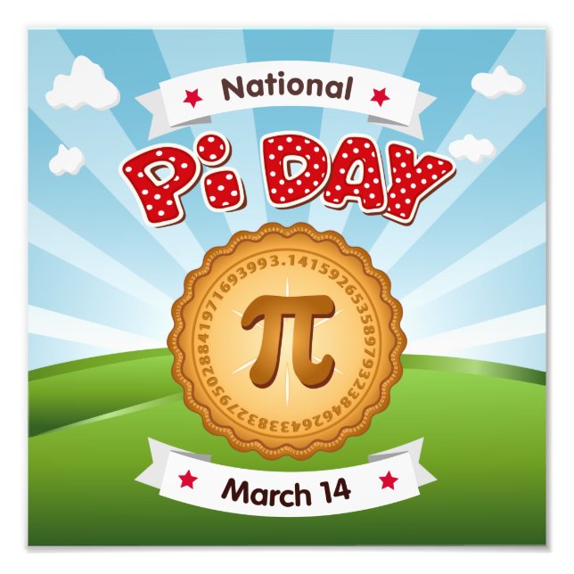 Werbung für Ihr Pi Day Party, März 14 Fotodruck (Vorne)