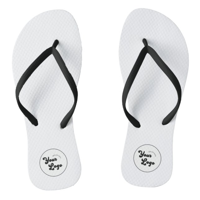 Werbung für klassische Schwarz-Weiß-Logos Flip Flops (Fußbett)