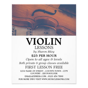 Werbung für klassische Violine und Violine Flyer