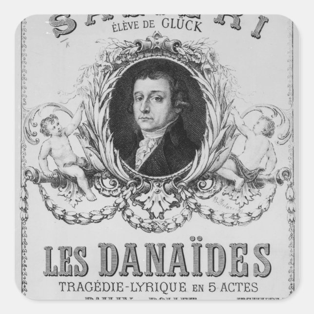 Werbung für "Les Danaides" Quadratischer Aufkleber (Vorderseite)