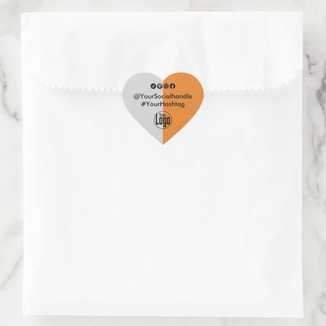 Werbung für Logokombinationen und soziale Medien Herz-Aufkleber (Tasche)