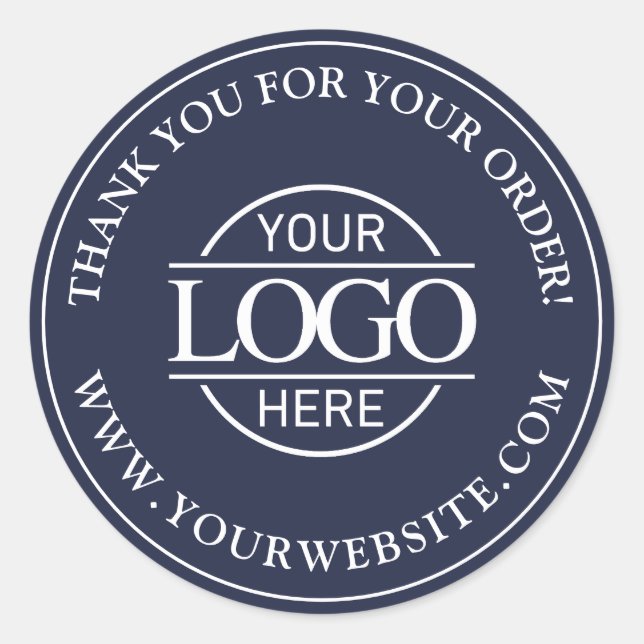 Werbung für moderne Blue-Custom-Geschäftslogos von Runder Aufkleber (Vorderseite)