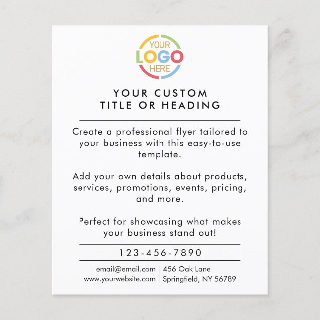 Werbung für moderne Schwarz-Weiß-Firmenlogos Flyer (Vorne)