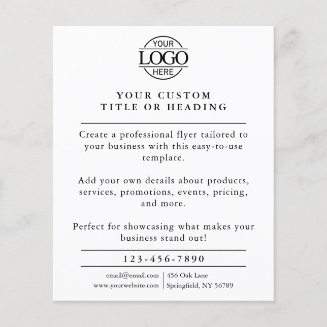 Werbung für moderne Schwarz-Weiß-Firmenlogos Flyer (Vorne)