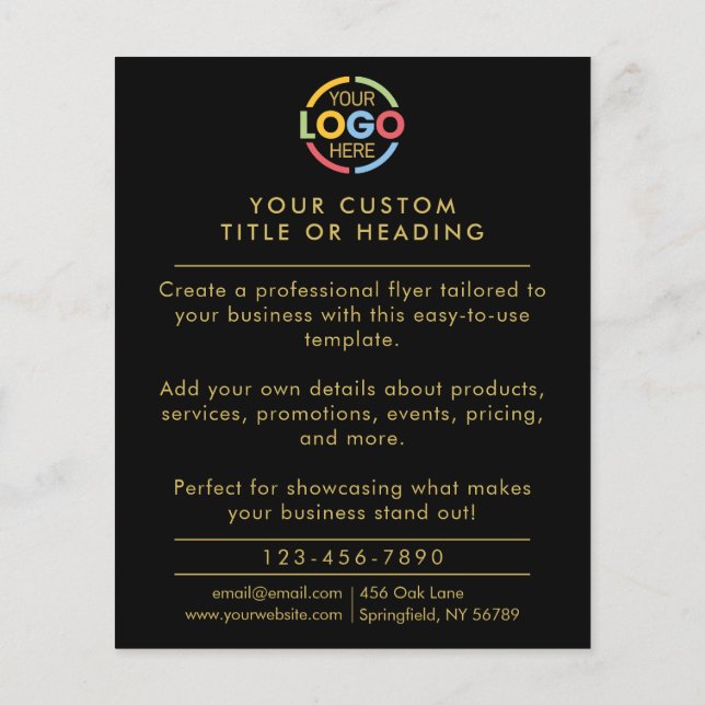 Werbung für moderne Schwarz-Weiß-Firmenlogos Flyer (Hinten)