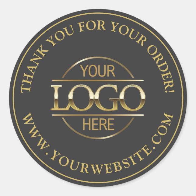 Werbung für Navy-Gray-Gold-Logos für kundenspezifi Runder Aufkleber (Vorderseite)