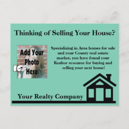 Werbung für Real Anwesen Agent Realty Company Post Postkarte