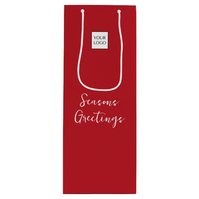 Werbung für Red-Logo Geschenktüte Für Weinflaschen (Vorderseite)