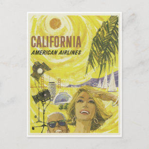 Werbung für Retro Airlines California Postkarte