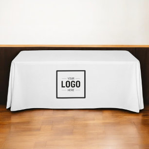 Werbung für Schwarz-weiße Logos Tischdecke
