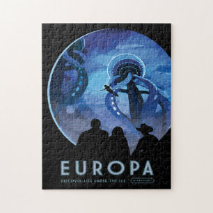 Werbung für Sci-Fi-Reisen, Mond Europa