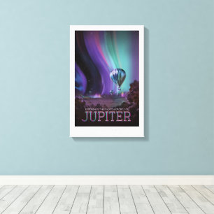 Werbung für Sci-Fi-Reisen, Planet Jupiter Leinwanddruck