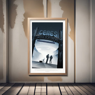 Werbung für Sci-Fi-Reisen, Zwergplanet Ceres Poster