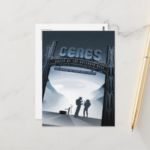 Werbung für Sci-Fi-Reisen, Zwergplanet Ceres Postkarte
