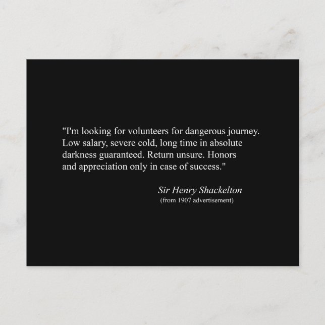 Werbung für Shackelton NIMROD Expedition 1907 Postkarte (Vorderseite)