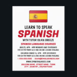 Werbung für Spanische Flagge, Spanische Sprachkurs Flyer<br><div class="desc">Spanische Fahne, Spanisch Sprachkurse Werbung Flyer durch den Business Card Store.</div>