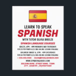 Werbung für Spanische Flagge, Spanische Sprachkurs Flyer<br><div class="desc">Spanische Fahne,  Spanisch Sprachkurse Werbung Flyer durch den Business Card Store.</div>