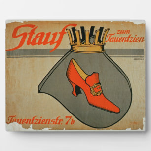 Werbung für "Stauf Shoes" (Farbe litho) Fotoplatte