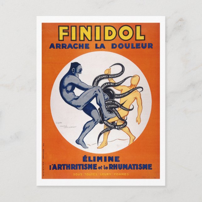 Werbung für Vintage Arzneimittelschmerzen Killer Postkarte (Vorderseite)