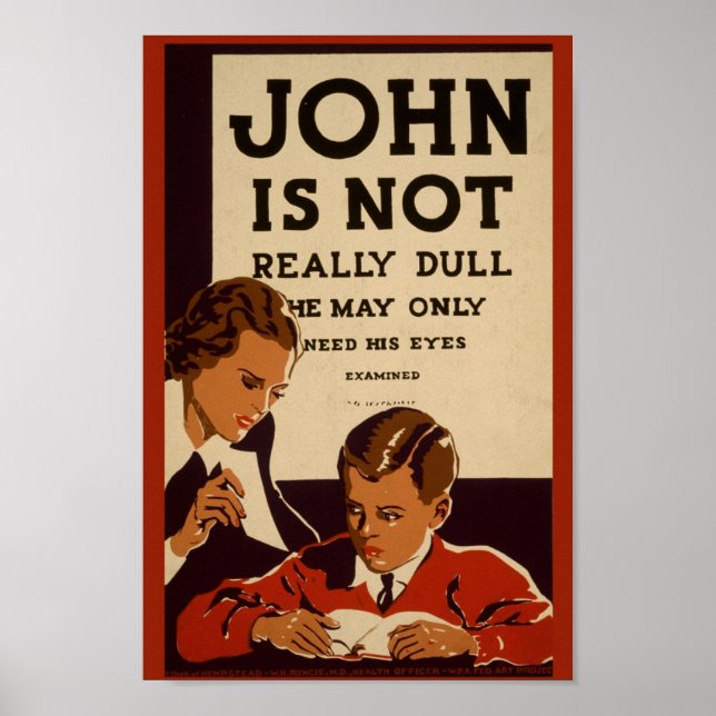 Werbung für Vintage Augenuntersuchung Poster (Vorne)