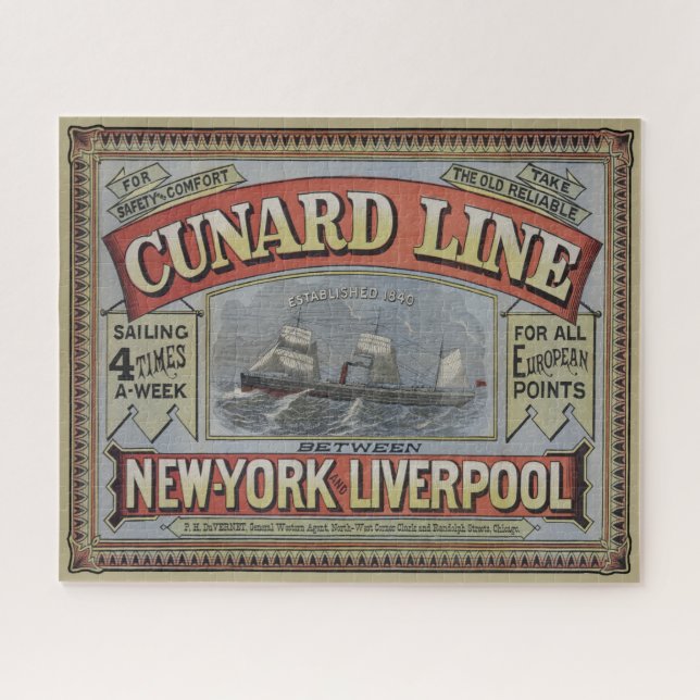 Werbung für Vintage Cunard Line Shipping Company (Horizontal)