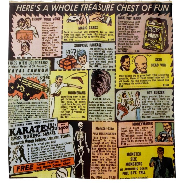 Werbung für Vintage Postsendungen Duschvorhang (Vorderseite)