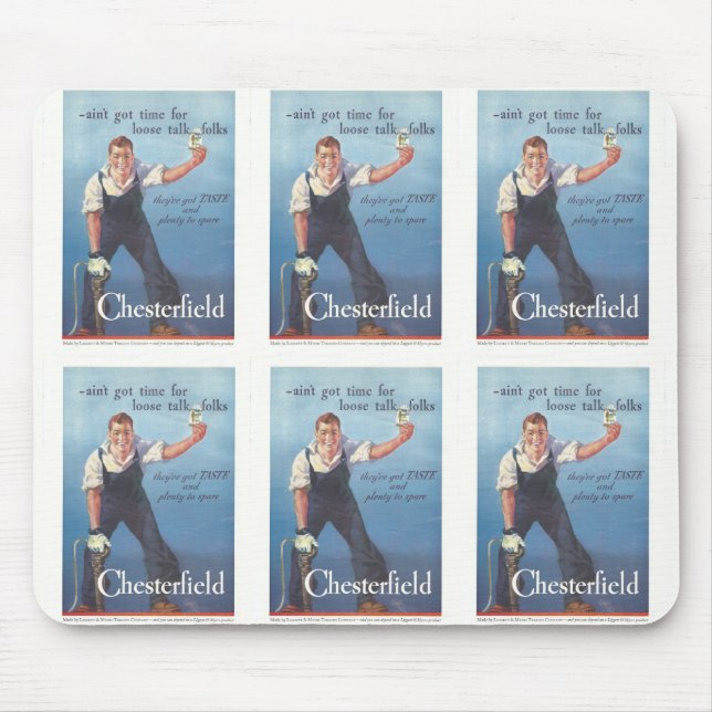 Werbung für Vintage Zigaretten Mousepad (Vorne)