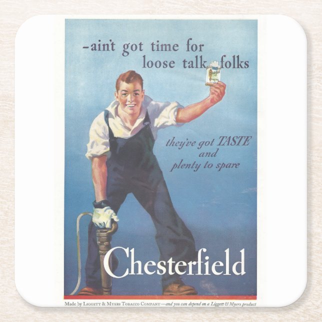 Werbung für Vintage Zigaretten Rechteckiger Pappuntersetzer (Vorderseite)