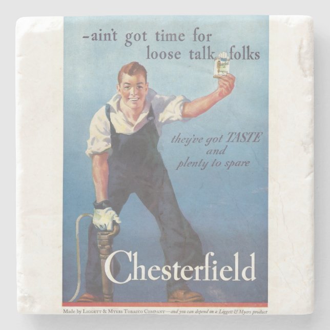 Werbung für Vintage Zigaretten Steinuntersetzer (Vorderseite)
