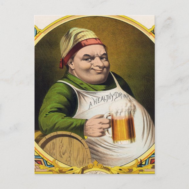 Werbung für Vintages Lagerbier Postkarte (Vorderseite)