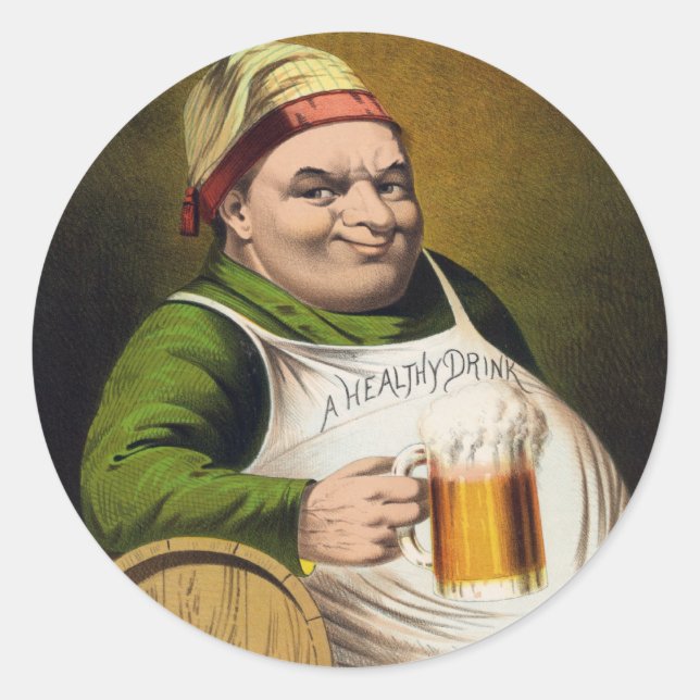 Werbung für Vintages Lagerbier Runder Aufkleber (Vorderseite)