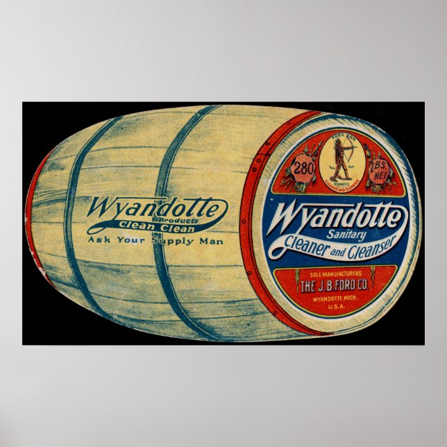 Werbung für Wyandotte-Reinigungsmittel Poster (Vorne)