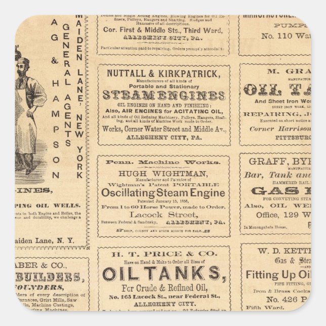 Werbung Quadratischer Aufkleber (Vorderseite)