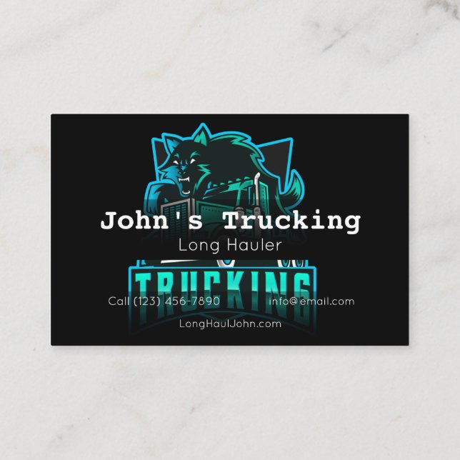 Werbung Trucking Company Services Hauling Business Visitenkarte (Rückseite)